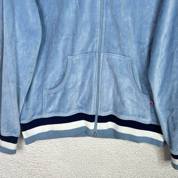 Duck Head Velour Zip Hoodie Jacket Blue 1XJP Women’s Retro Y2K Logo - Picture 4 of 10